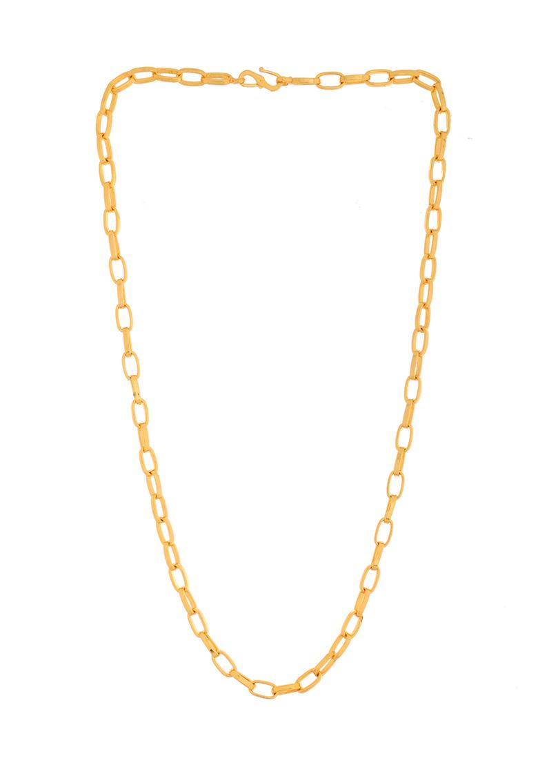 Gold Plated Stainless Steel Linked Chain For Men - Indya