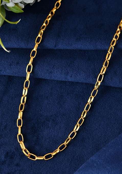 Gold Plated Stainless Steel Linked Chain For Men