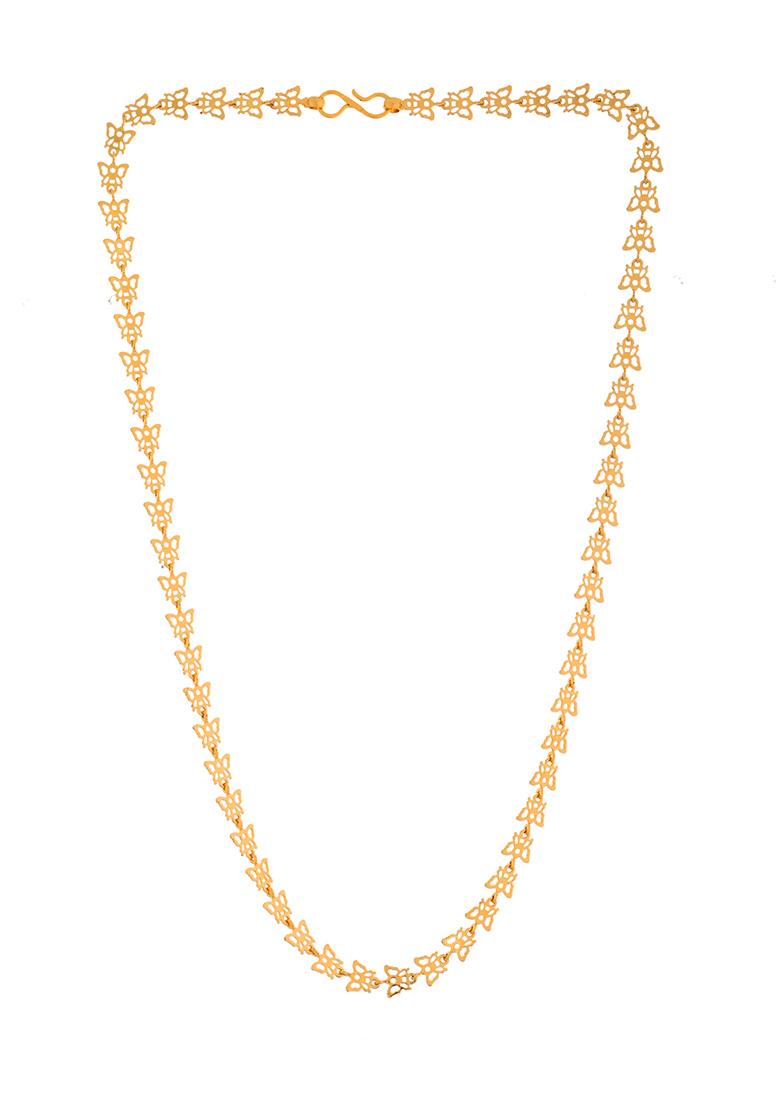 Gold Plated Stylish Butterfly Shaped Chain - Indya
