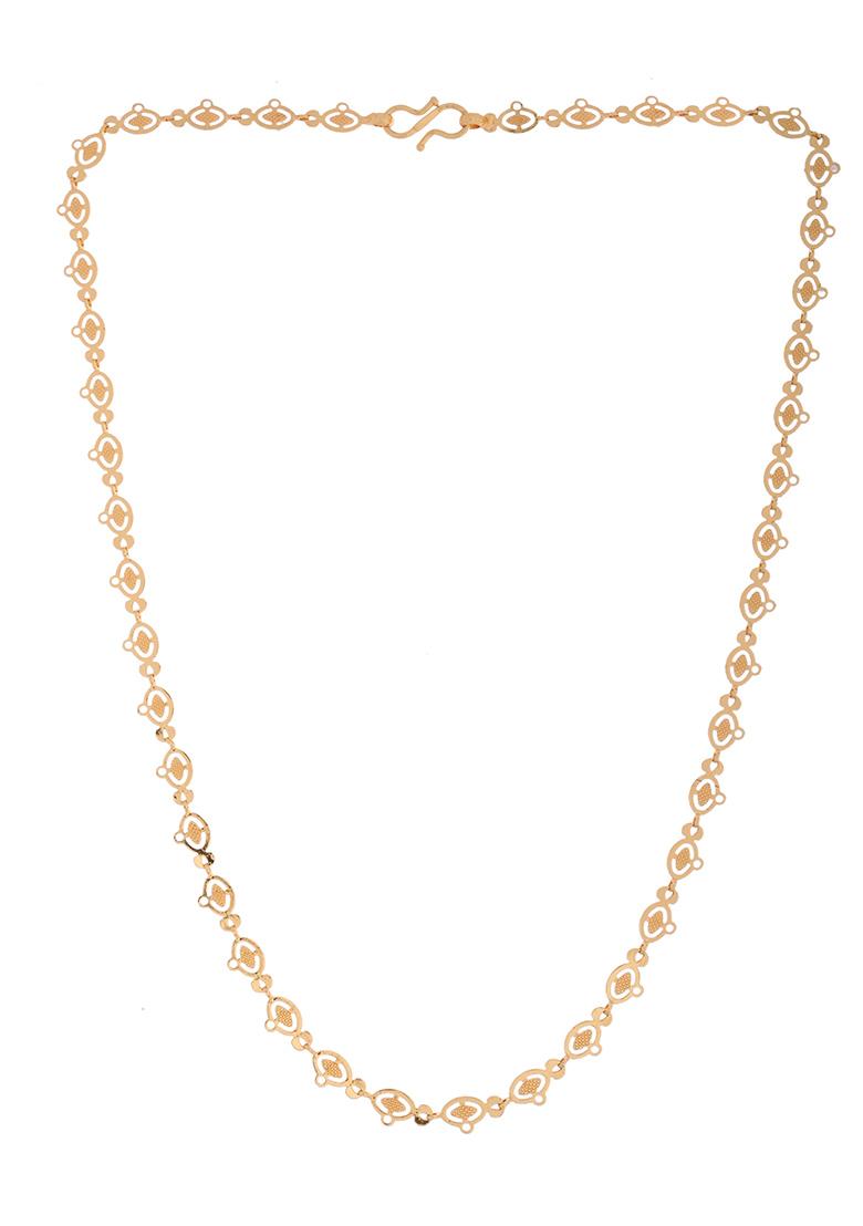 Gold Plated Oval Shaped Minimal Chain For Women - Indya