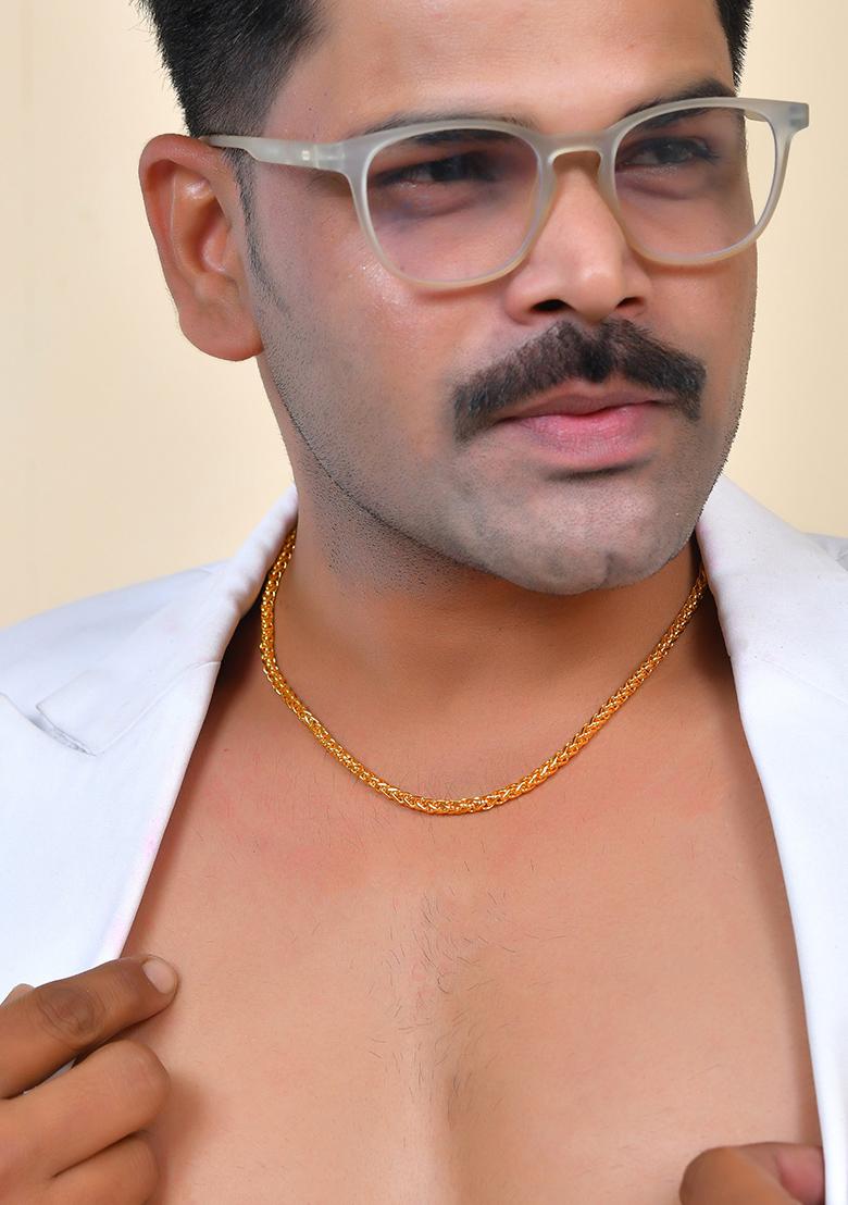 Men Gold Plated Round Classic Chain  - Indya