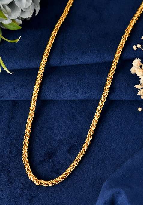 Men Gold Plated Round Classic Chain 