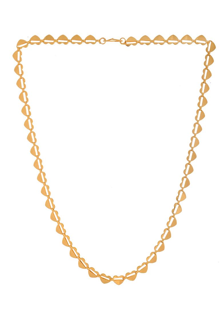 Heart Shaped Stainless Steel Gold Toned Chain - Indya