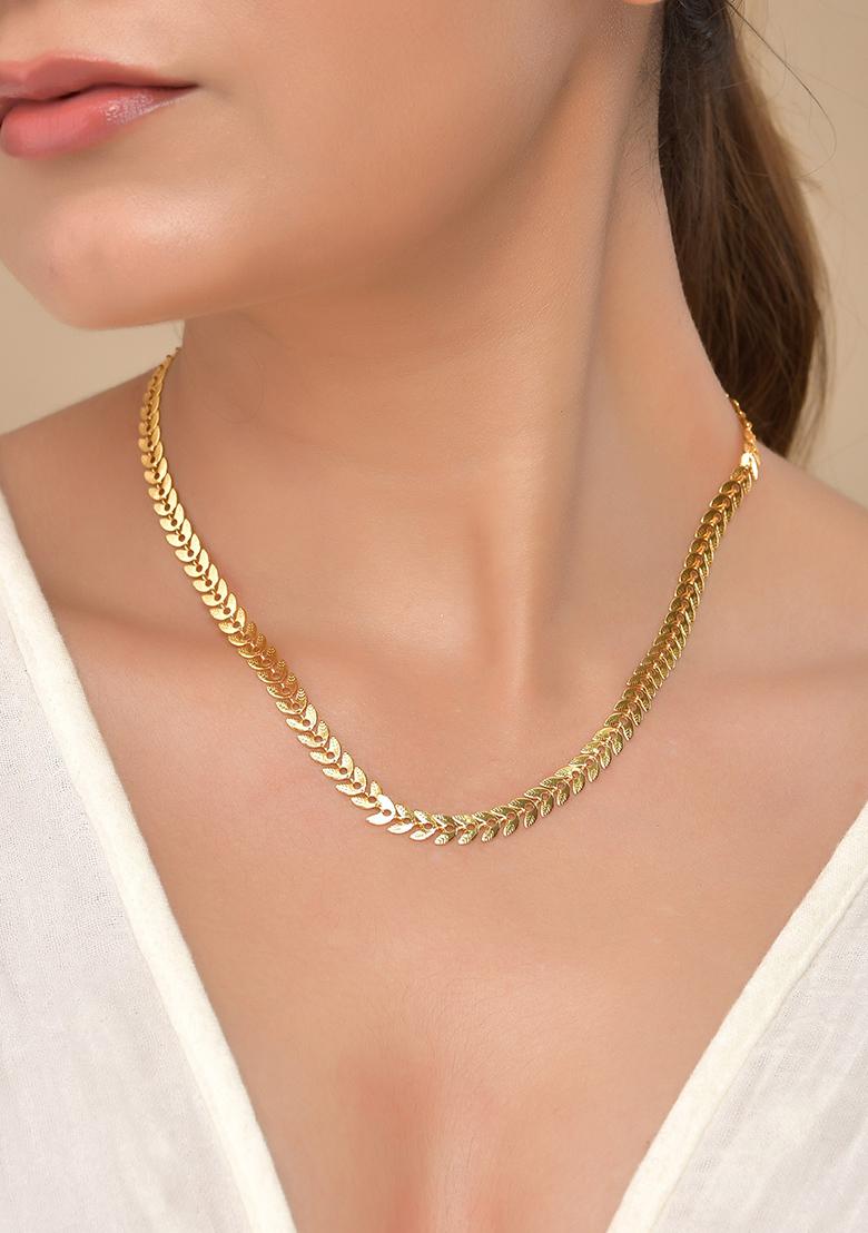 Leaf Shaped Minimal Chain For Women - Indya