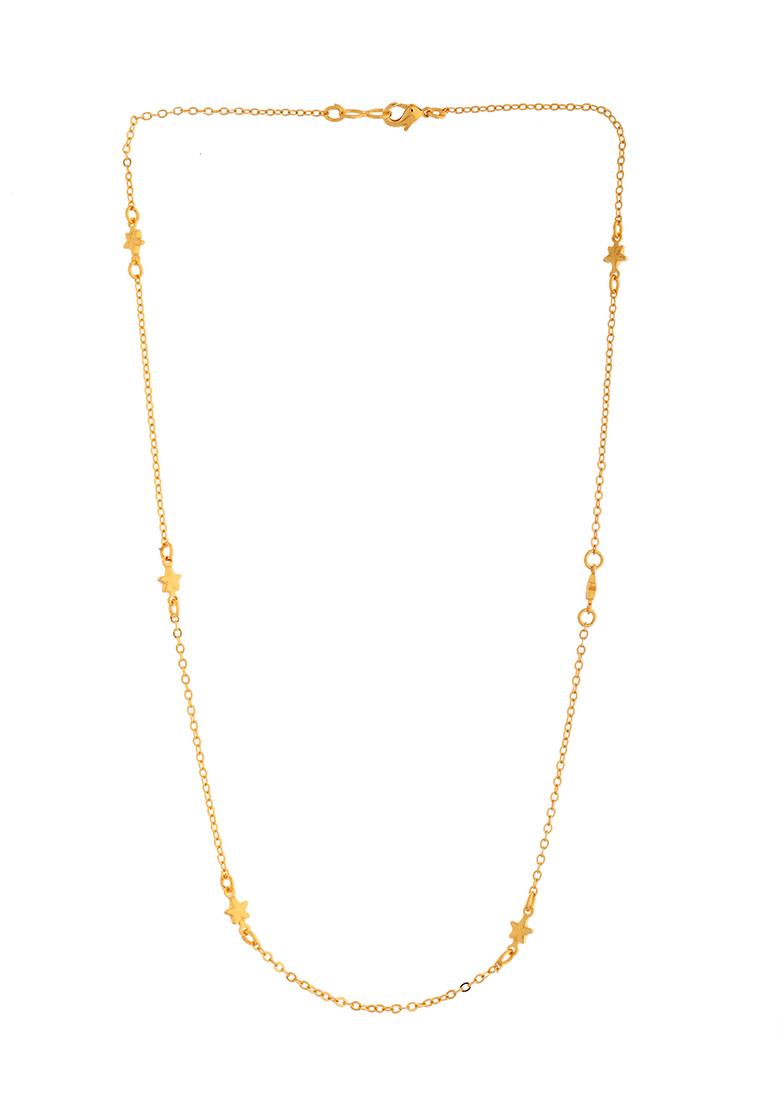 Gold Toned Star Shaped Minimal Chain For Women - Indya