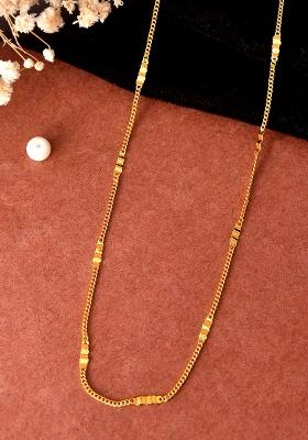 Women Stainless Steel Gold-Plated Minimal Pipe Chain