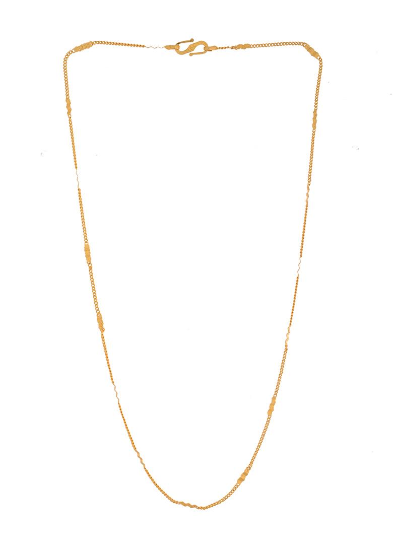 Women Stainless Steel Gold-Plated Minimal Pipe Chain - Indya