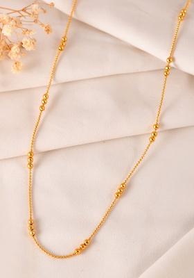 Women Gold- Toned Stainless Steel Minimal Ball Chain