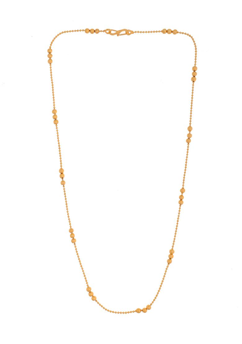 Women Gold- Toned Stainless Steel Minimal Ball Chain - Indya