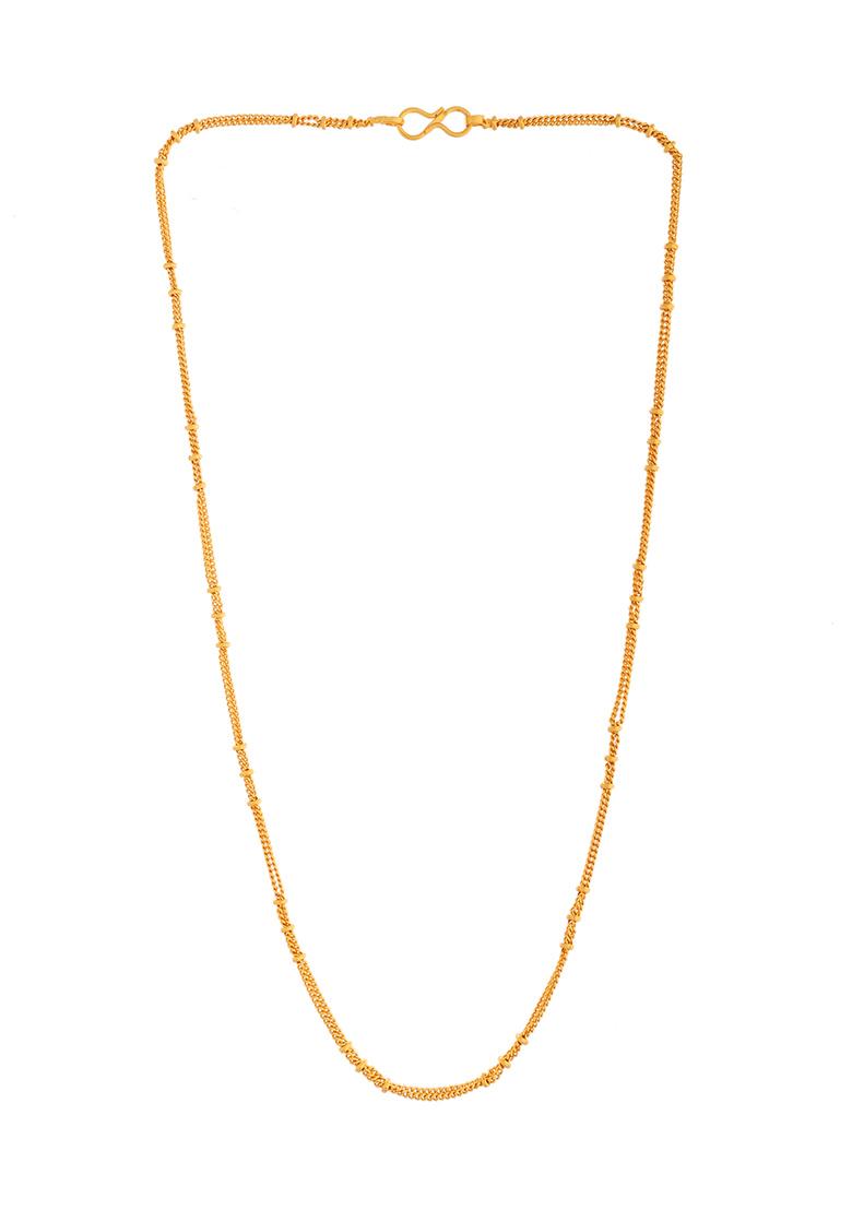 Women Gold Toned Stainless Steel Ball Chain - Indya