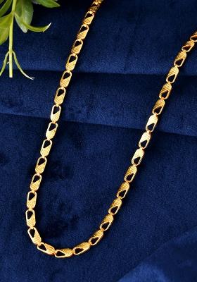 Gold Plated Biscuit Shaped minimal Chain 
