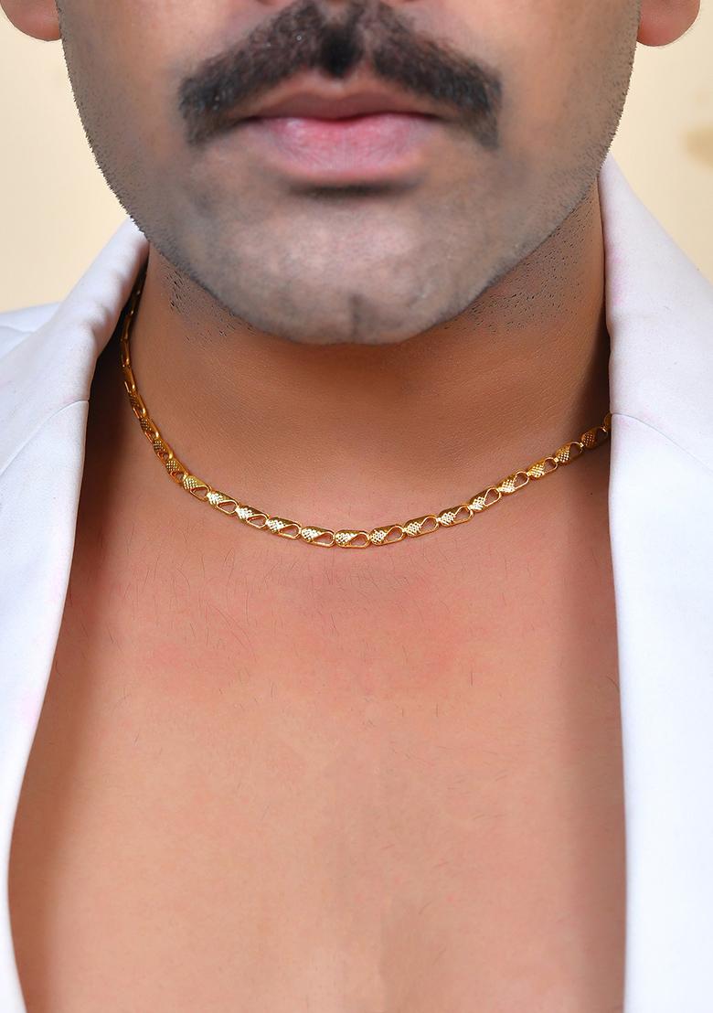 Gold Plated Biscuit Shaped minimal Chain  - Indya