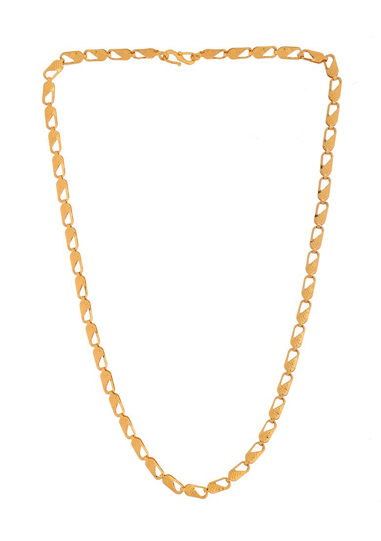 Gold Plated Biscuit Shaped minimal Chain  - Indya