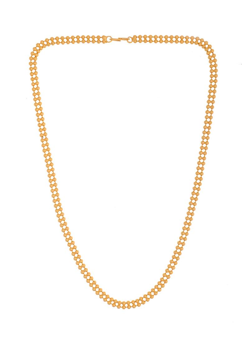 Gold Plated Ball Shapped Minimal Chain For Women - Indya