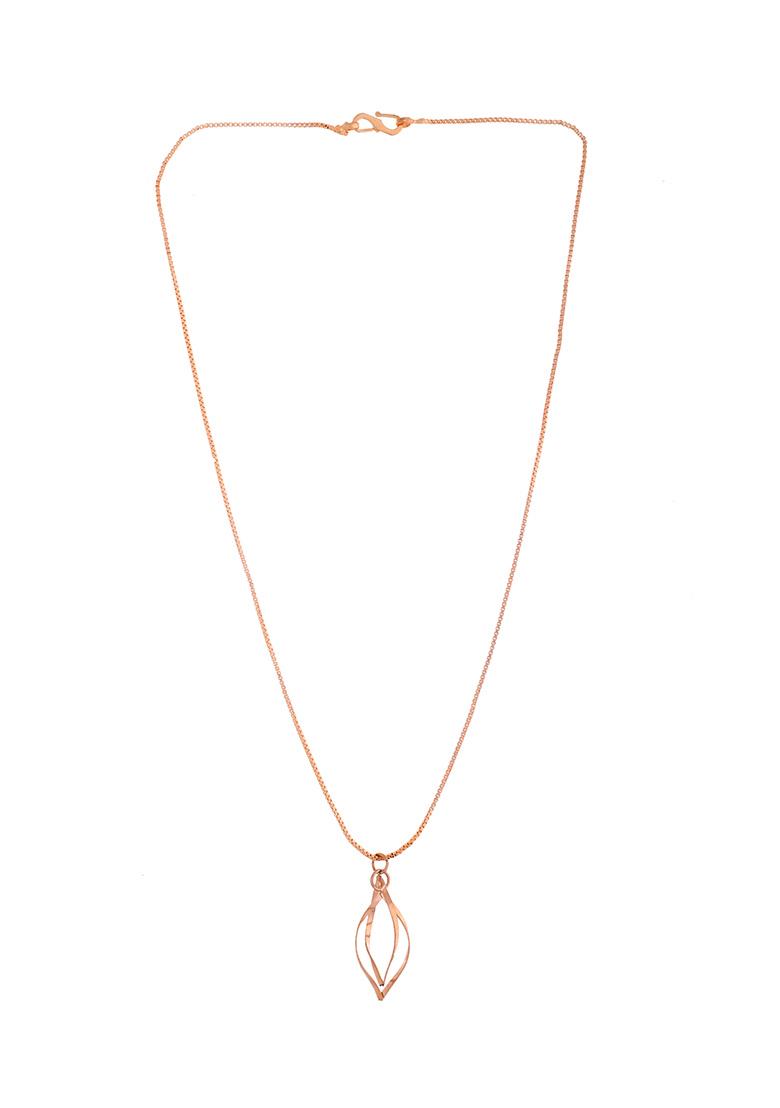 Rose Gold Plated Chain With Designer Pandent - Indya