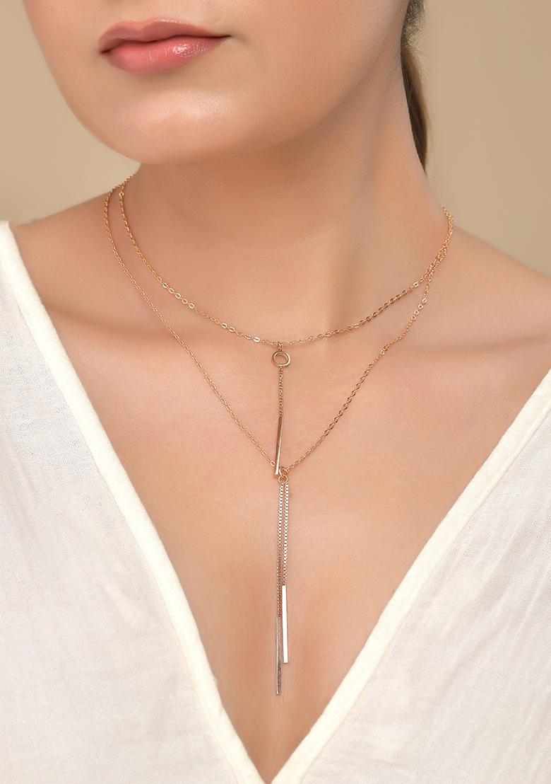 Gold Plated Multi Layer Designer Chain  - Indya