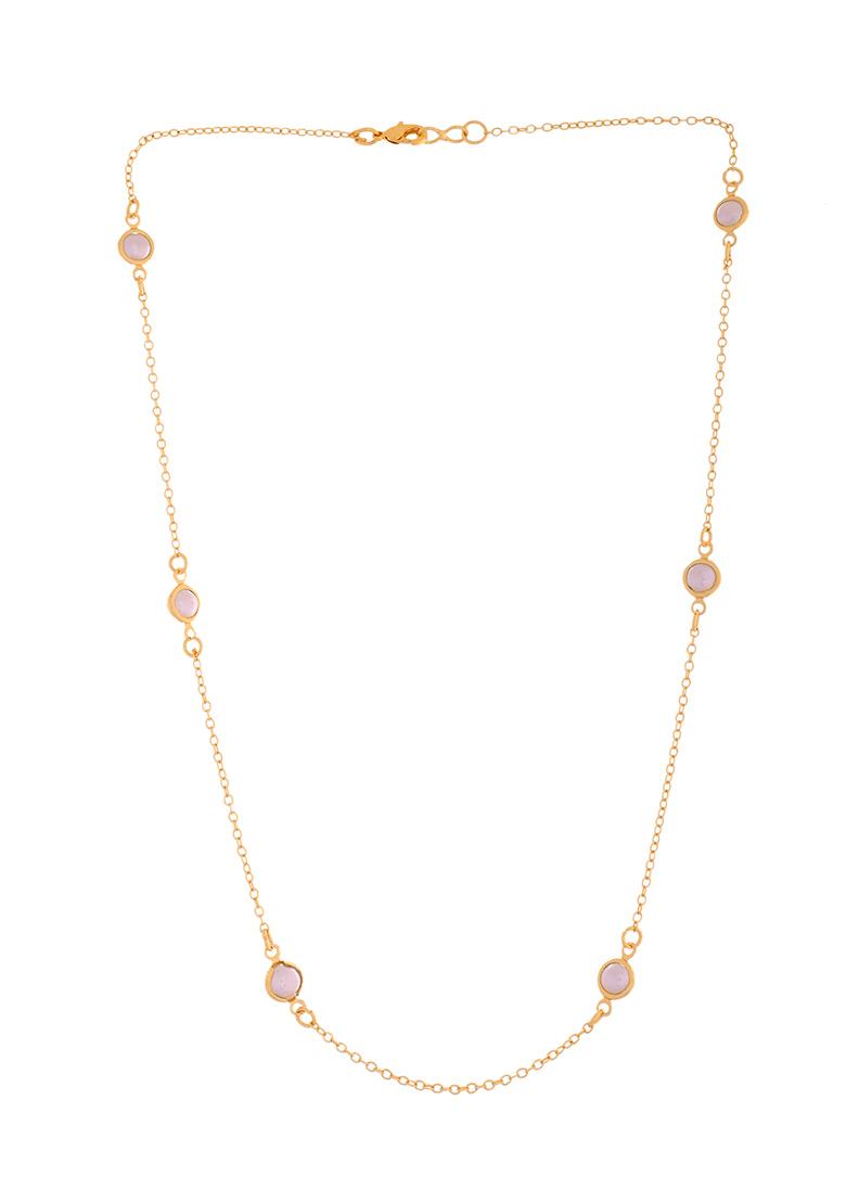 Gold-Toned Women Pearl Studded Stainless Steel Chain - Indya