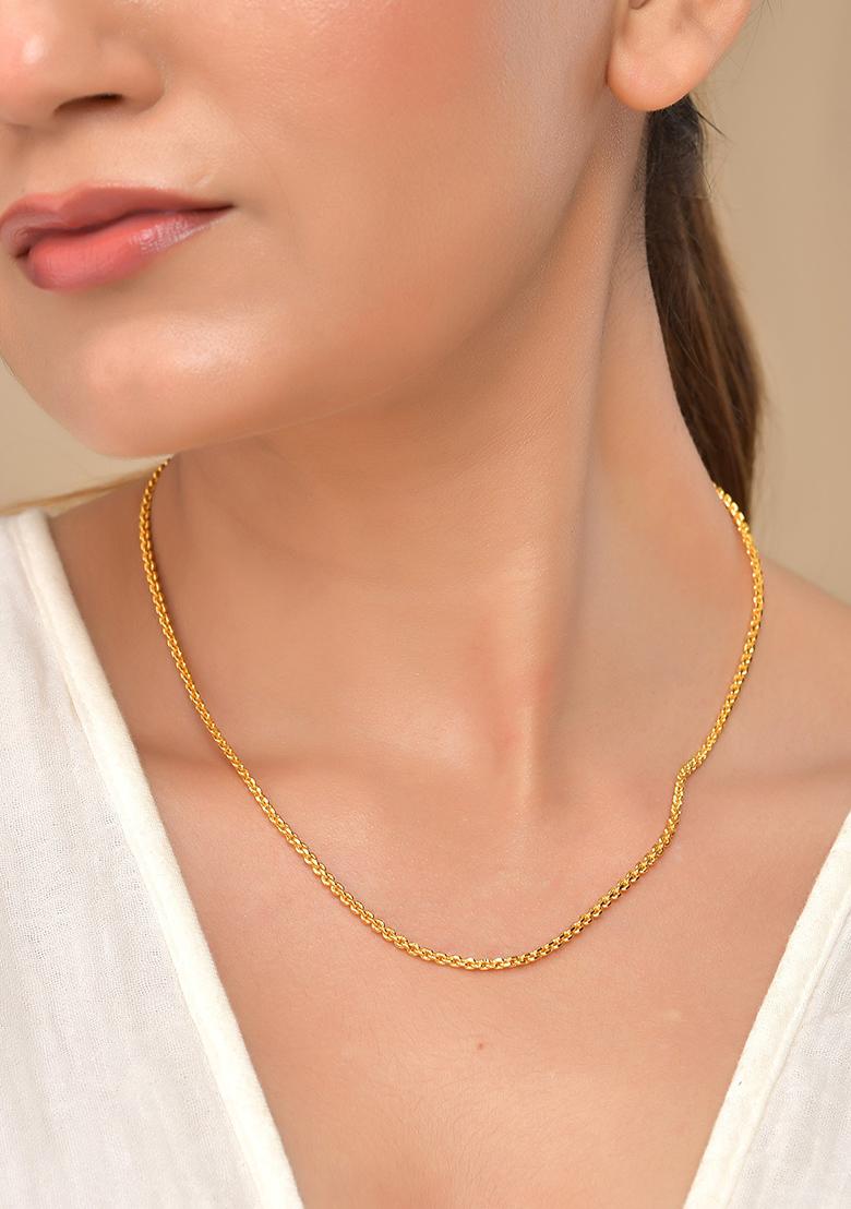 Gold Plated Women Stainless Steel Classic Chain  - Indya