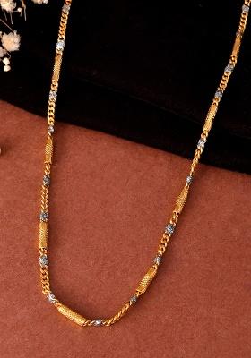 Men Dual Toned Pipe Shaped Stainless Steel Chain