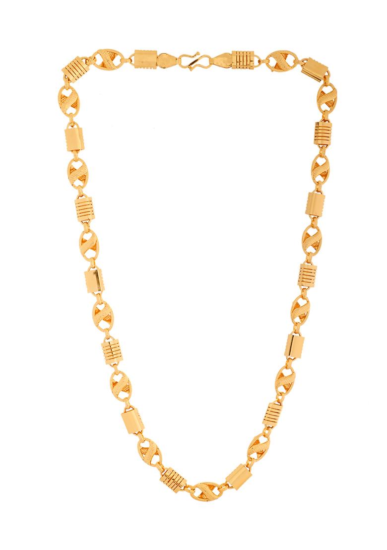 Men Designer Stainless Steel Gold Plated Chain - Indya