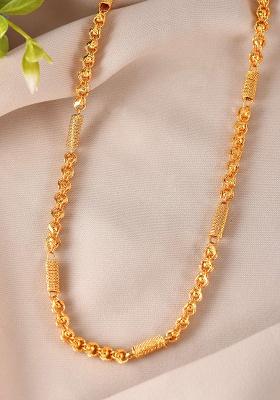 Men Pipe Shaped Gold Toned Chain