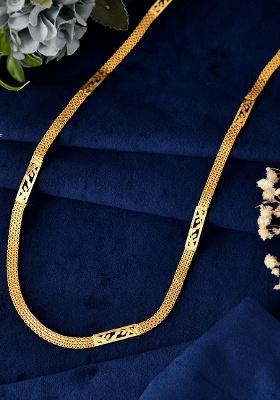 Men Designer Stainless Steel Gold Toned Classic Chain