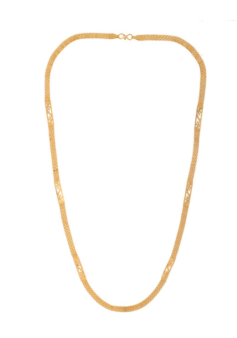 Men Designer Stainless Steel Gold Toned Classic Chain - Indya
