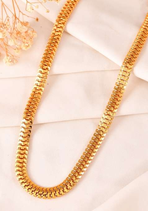 Stainless Steel Men Gold Plated Thick Chain 