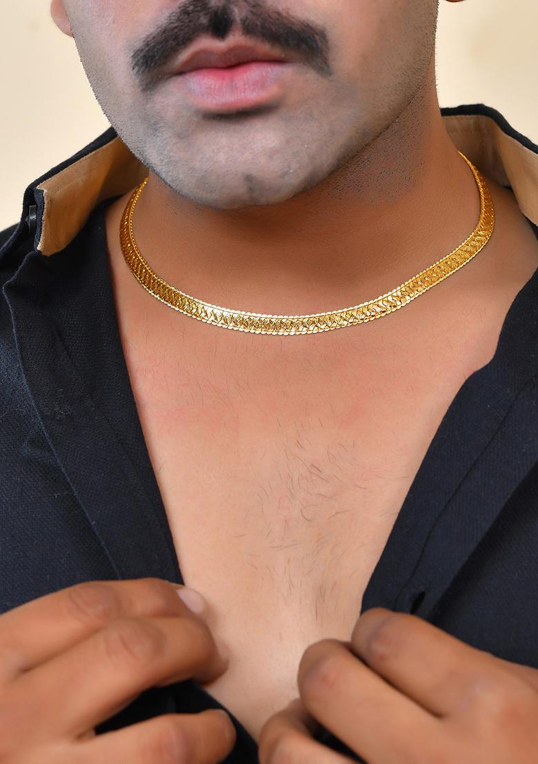 Gold-Plated Minimal Chain For Men - Indya