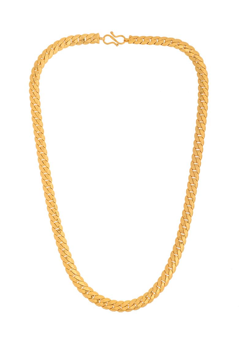 Gold Toned Stainless Steel Chain For Men - Indya
