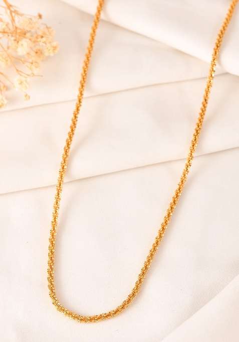 Men Gold Toned Twisted Stainless Steel Minimal Chain
