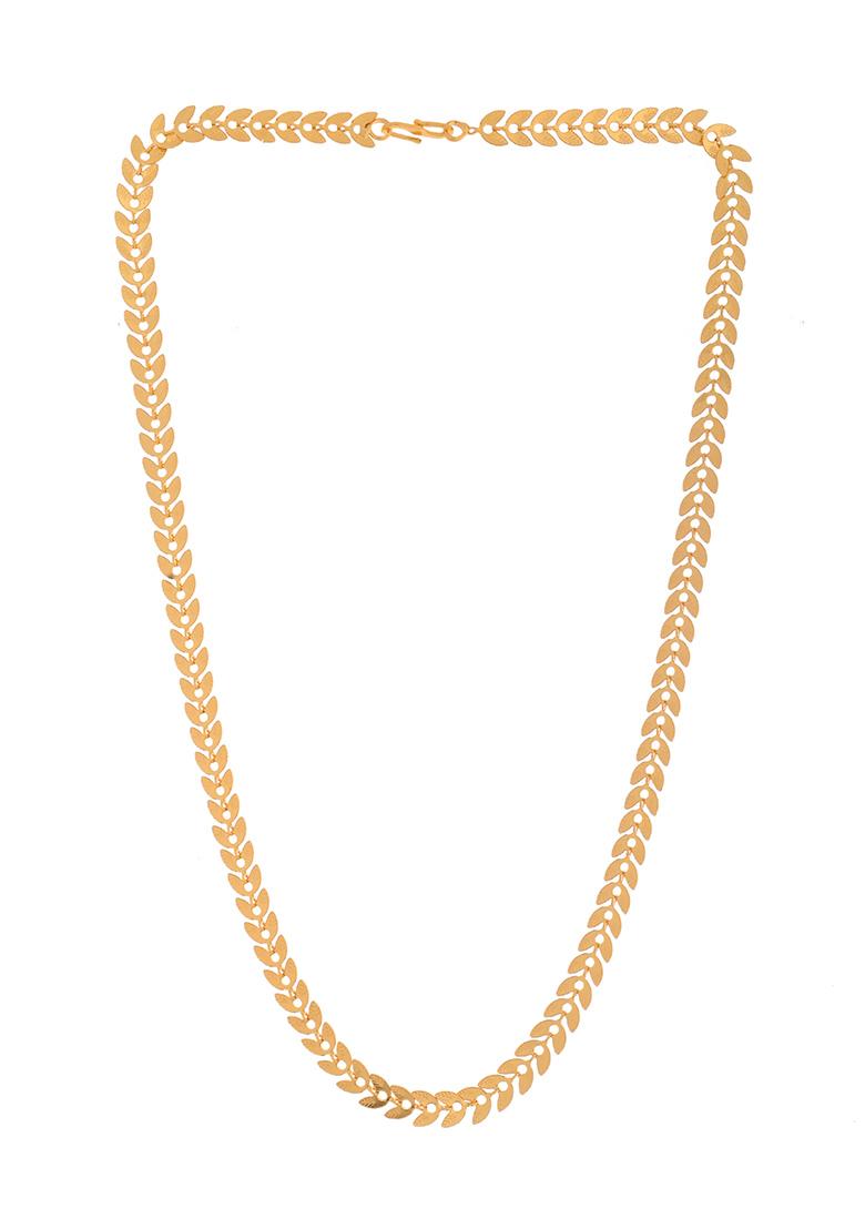Gold Plated Filled Leaf Shaped Chain For Women - Indya