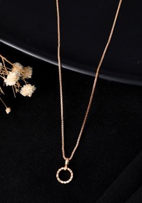 Rose Gold Plated Chain With Small Circular Pandent
