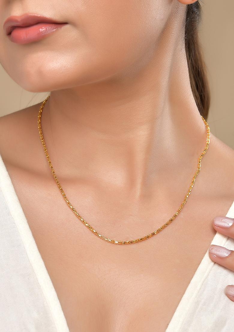 Women Gold Plated Stainless Steel Simple Chain - Indya