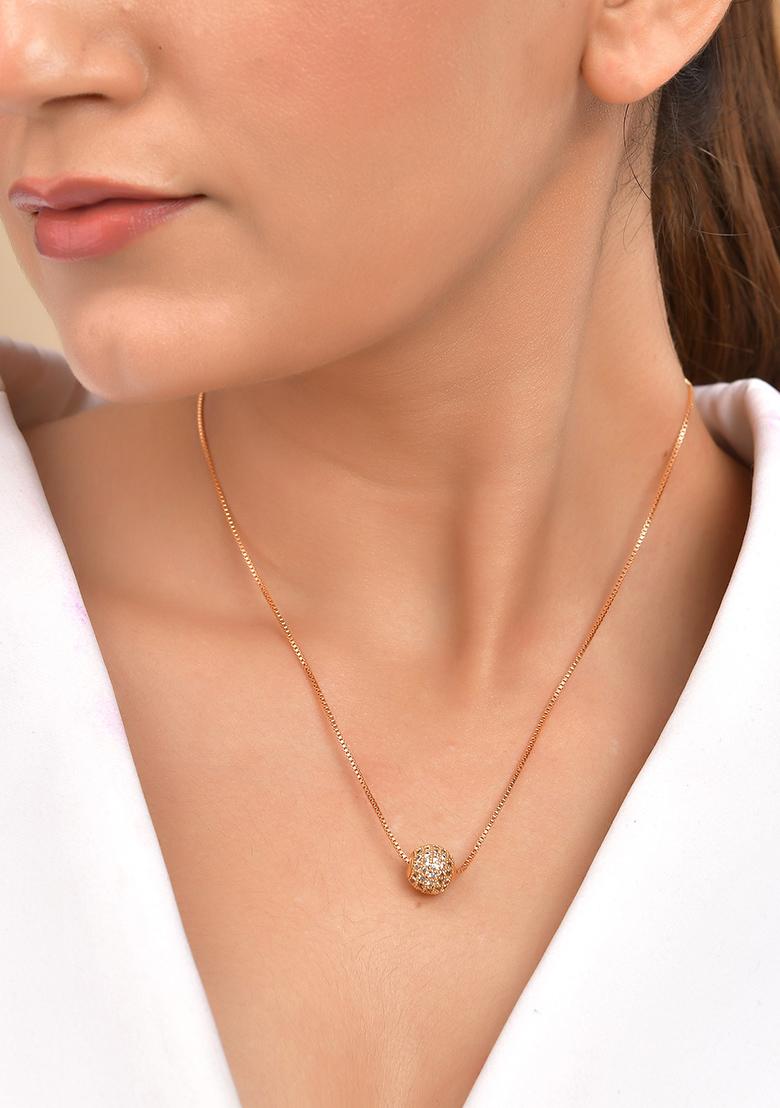 Gold-Toned Women Stone Studded Designer Chain - Indya