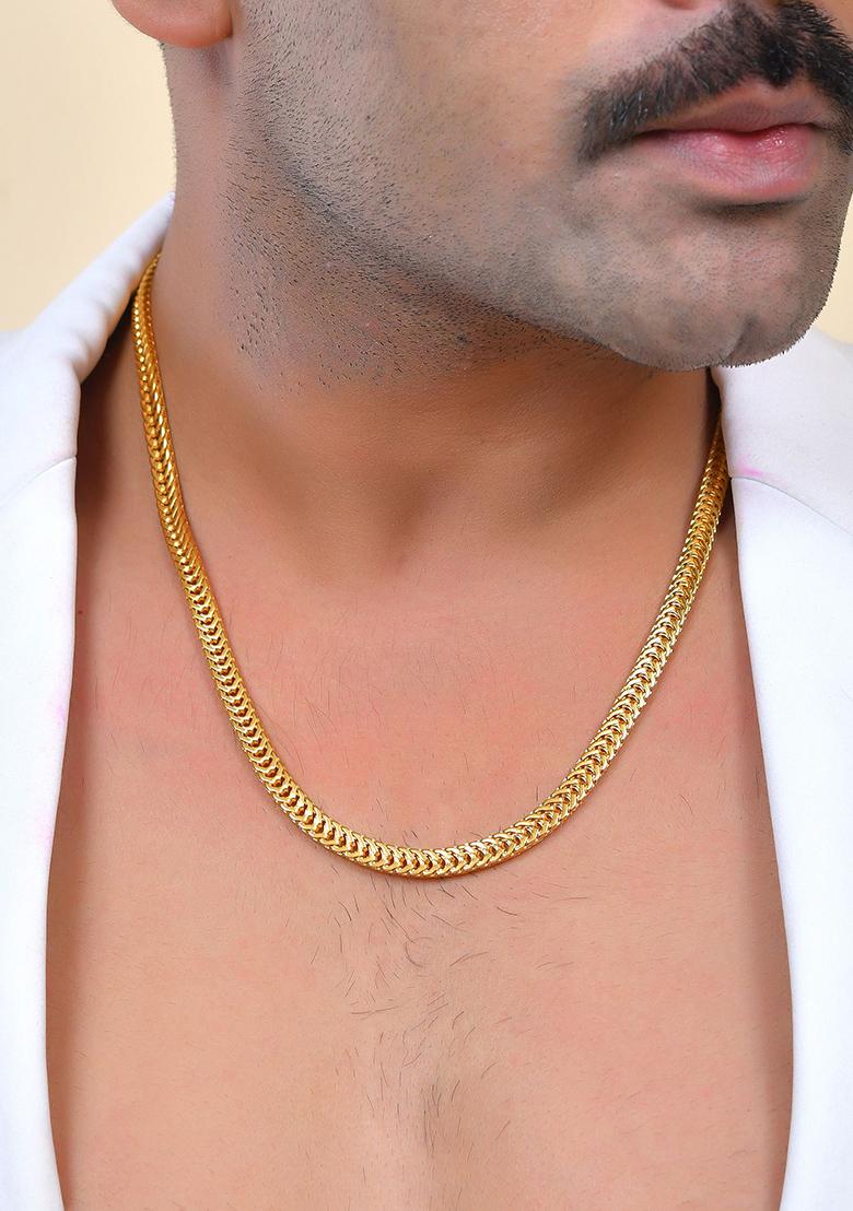 Stainless Steel Classic Linked Gold Plated Chain  - Indya