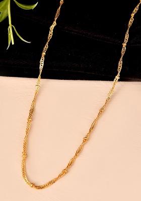 Women Stainless Steel Twisted Gold Plated Chain