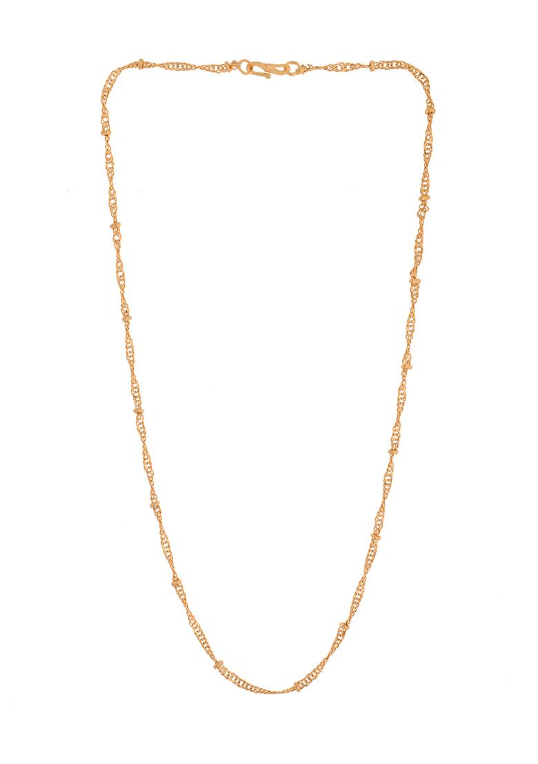Women Stainless Steel Twisted Gold Plated Chain - Indya