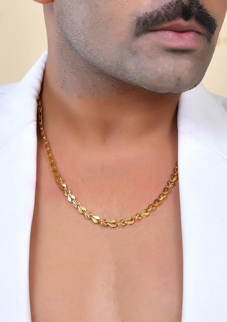 Men Designer Classic Gold Plated Chain  - Indya
