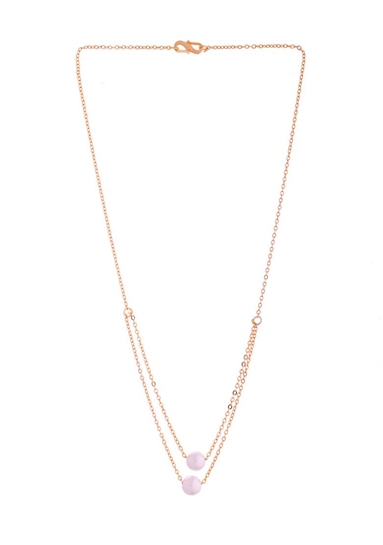Gold Plated Pearl Studded Multi Layer Chain - Indya