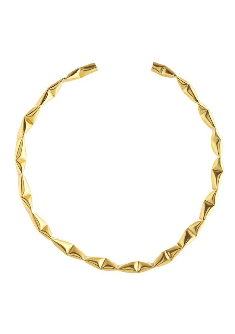 Gold Plated Anti Tarnished Designer Hasli Necklace - Indya