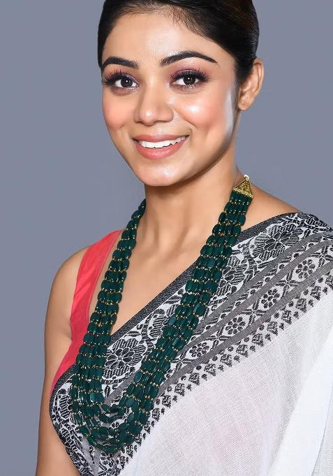 Green Beads Pearl Neckleace