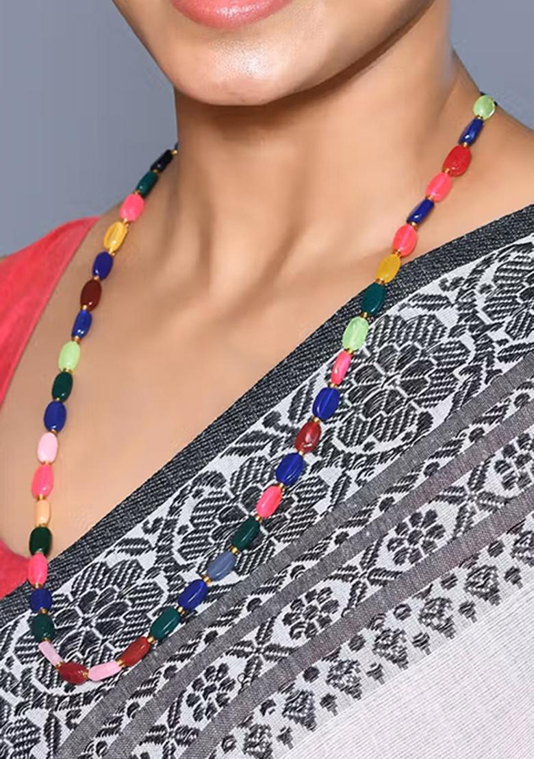 Multi Beads Pearl Neckleace - Indya