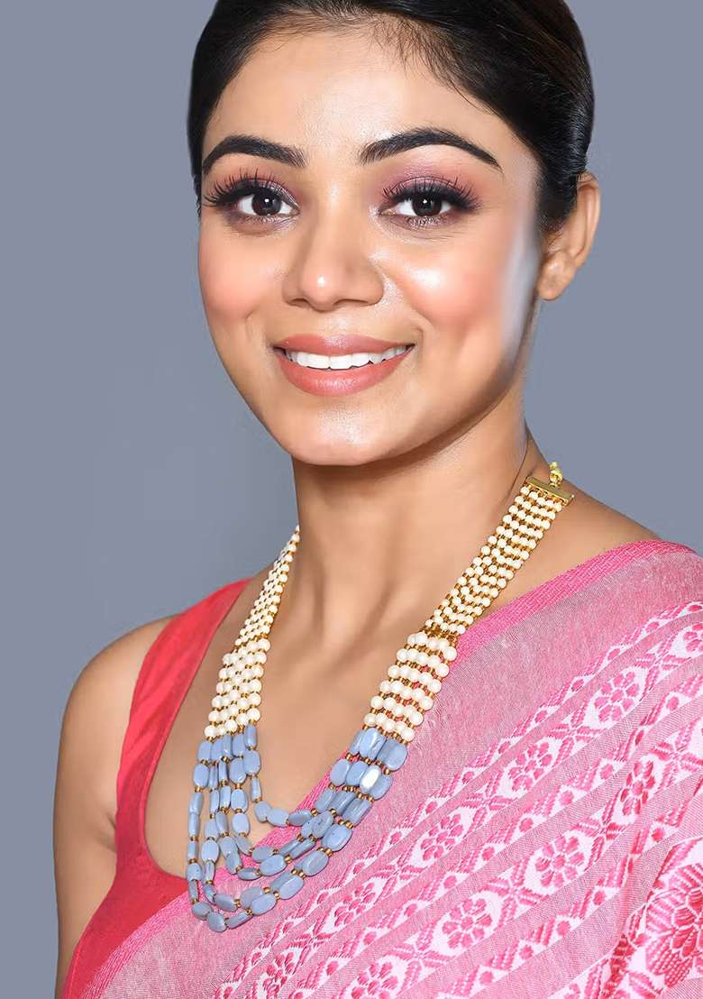 Grey Beads Pearl Neckleace - Indya