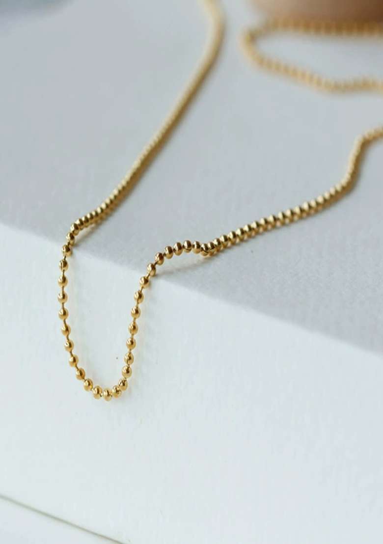 18K Gold Plated Waterproof Anti-Tarnish Round Chain Necklace - Indya