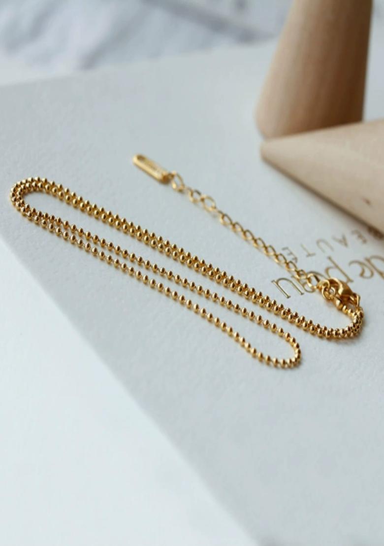 18K Gold Plated Waterproof Anti-Tarnish Round Chain Necklace - Indya