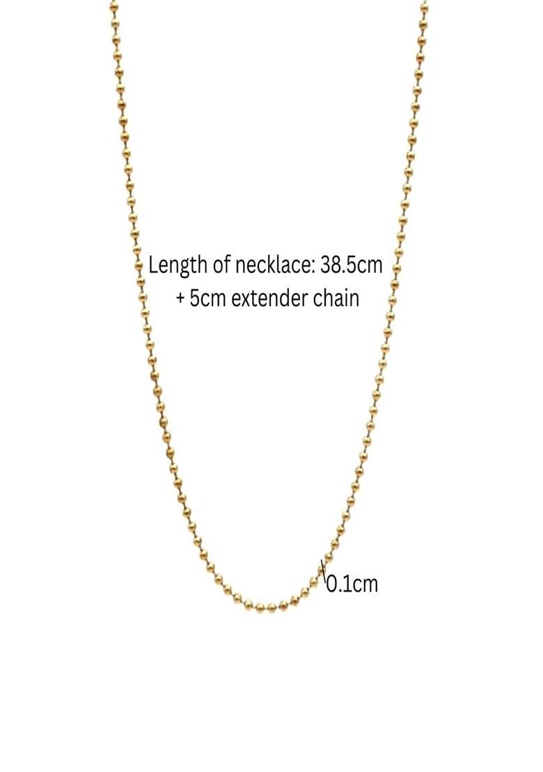 18K Gold Plated Waterproof Anti-Tarnish Round Chain Necklace - Indya