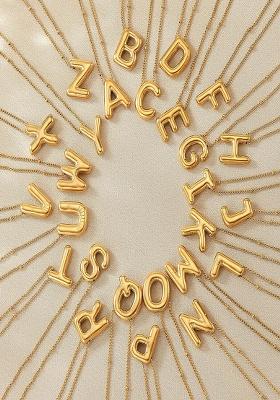 18K Gold Plated Waterproof Antitarnish Balloon Design Initial-U Pendant Necklace