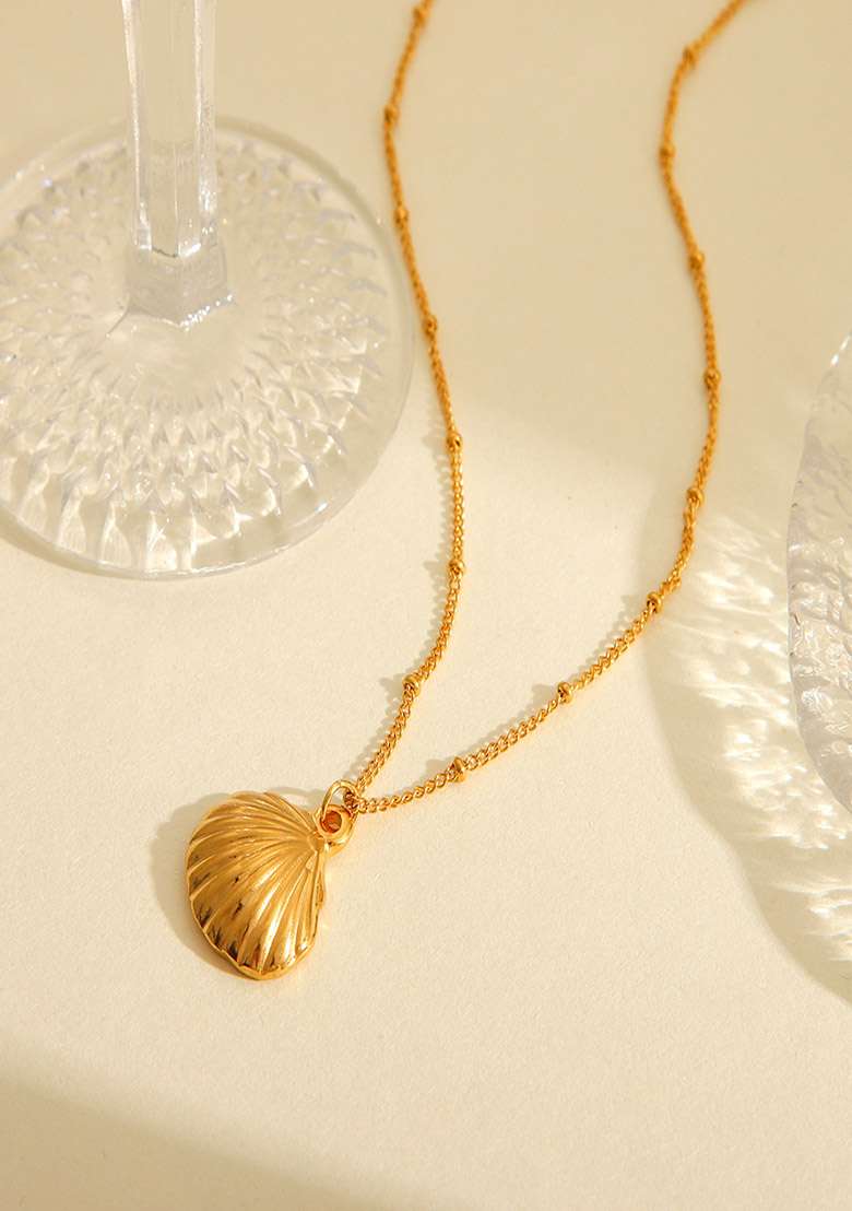 18K Gold Plated Waterproof Anti-Tarnish Shell Pendant Necklace - Indya