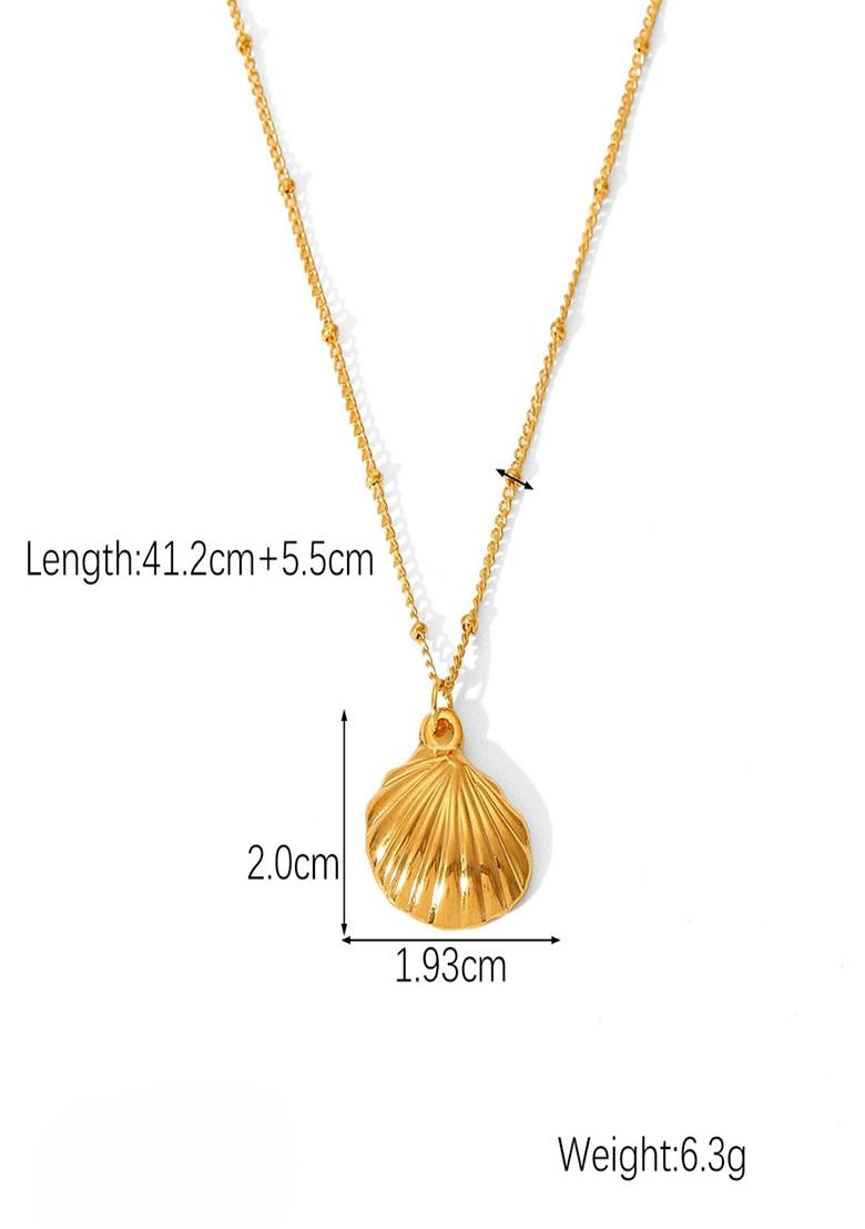 18K Gold Plated Waterproof Anti-Tarnish Shell Pendant Necklace - Indya
